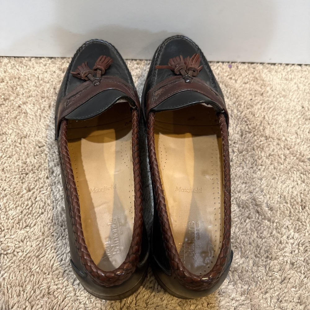 Allen Edmonds Loafers Mens Size 10.5 D Black Brown Maxfield Tassel Leather - Picture 5 of 11